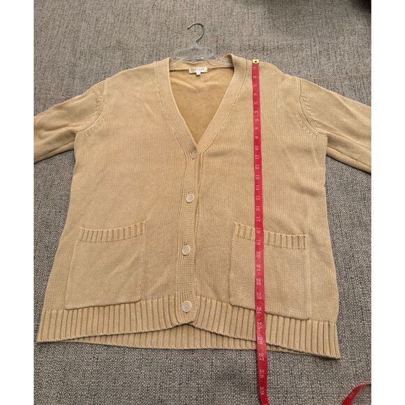 Anthropologie Demylee Sela Beige Cotton Cardigan Sweater Small - Picture 7 of 7